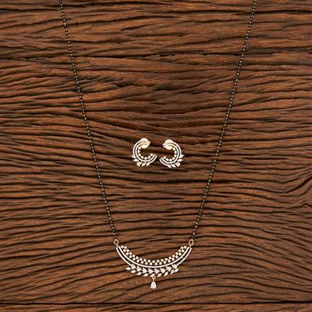 Cubic Zirconia Tanmaniya Mangalsutra With 2 Tone Plating