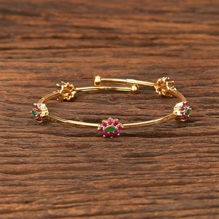 Cubic Zirconia Delicate Kada With Gold Plating