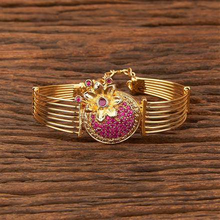 Cubic Zirconia Classic Kada With Gold Plating