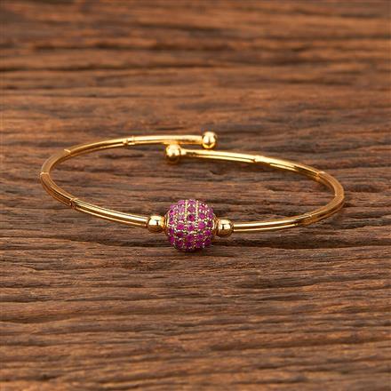 Cubic Zirconia Delicate Kada With Gold Plating