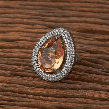 Cubic Zirconia Classic Ring With Black Plating