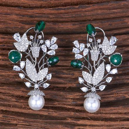 Cubic Zirconia Cz Earring With Black Plating