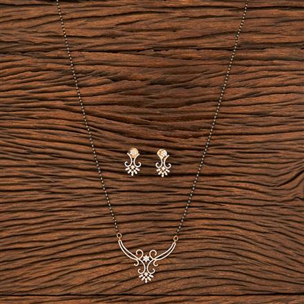 Cubic Zirconia Tanmaniya Mangalsutra With 2 Tone Plating