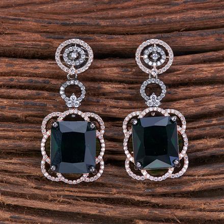 Cubic Zirconia Classic Earring With Black Rose Plating