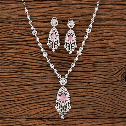 Cubic Zirconia Classic Necklace With Rhodium Plating