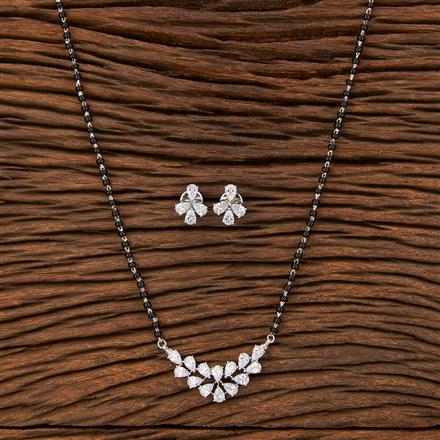 Cubic Zirconia Delicate Mangalsutra With Rhodium Plating
