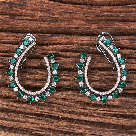 Cubic Zirconia Chand Earring With Black Rose Plating