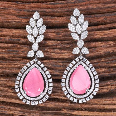 Cubic Zirconia Classic Earring With Rhodium Plating