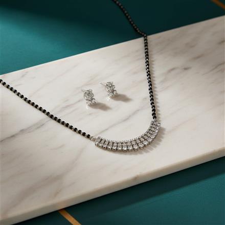 Cubic Zirconia Delicate Mangalsutra With Rhodium Plating