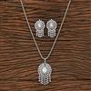 Cubic Zirconia Classic Pendant Set With Rhodium Plating