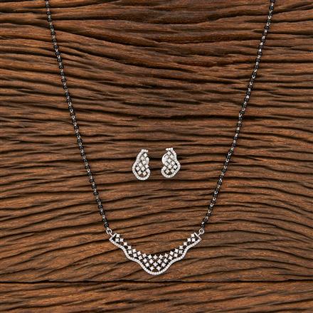 Cz Tanmaniya Mangalsutra With Rhodium Plating