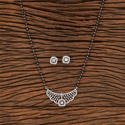 Cz Tanmaniya Mangalsutra With Rhodium Plating
