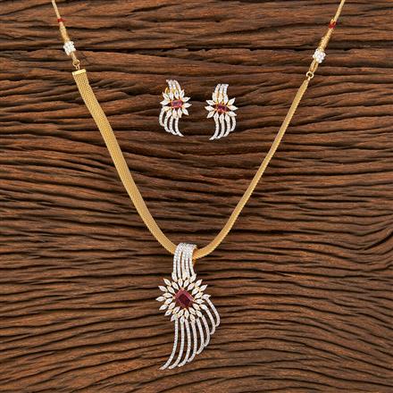 Cz Classic Pendant Set With 2 Tone Plating