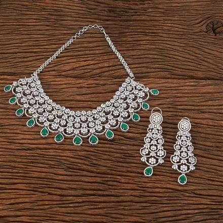 Cz Classic Necklace With Rhodium Plating