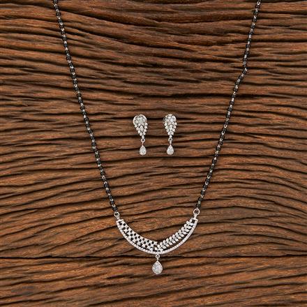 American Diamond Delicate Mangalsutra With Rhodium Plating