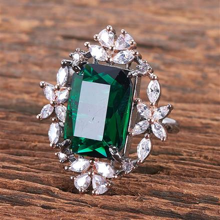 Cz Adjustable Ring With Black Rose Plating