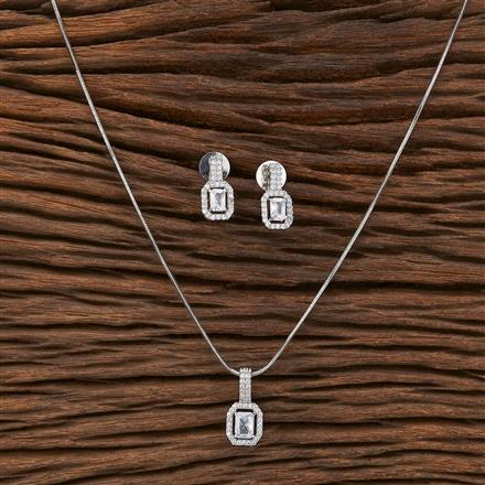 Cz Delicate Pendant Set With Rhodium Plating