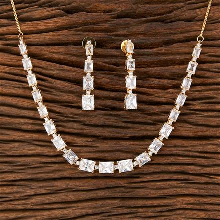 Cz Delicate Necklace With Gold Plating