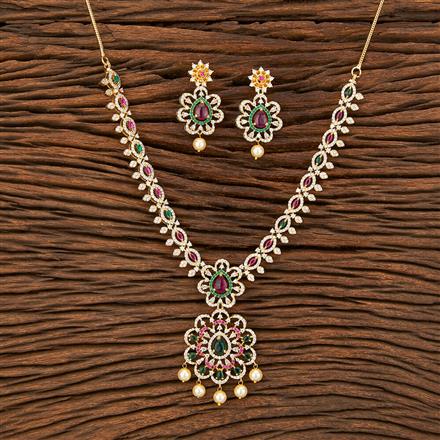 Cz Classic Necklace With Gold Plating