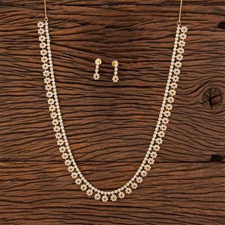 Cz South Indian Necklace With Gold Plating