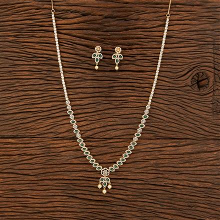 Cz South Indian Necklace With Gold Plating