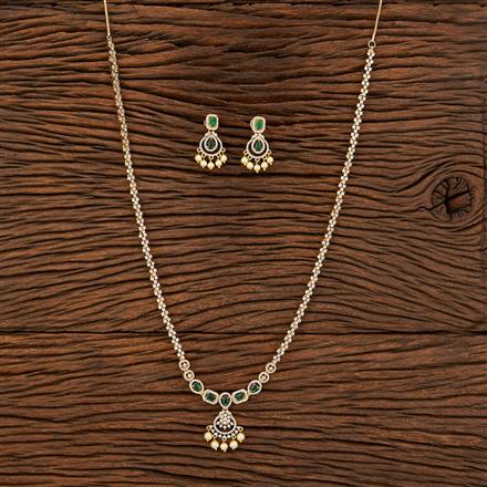 Cz South Indian Necklace With Gold Plating