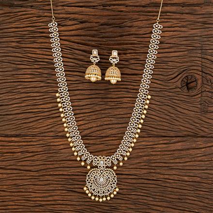 Cz Long Necklace With Gold Plating