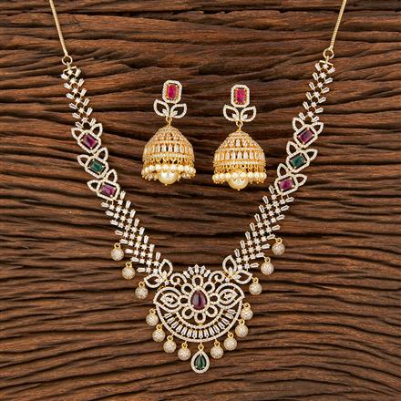 Cz Classic Necklace With Gold Plating