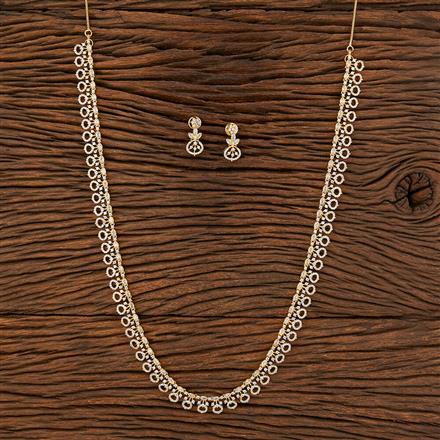 Cz Long Necklace With Gold Plating