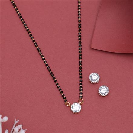 American Diamond Delicate Mangalsutra with 2 Tone Plating