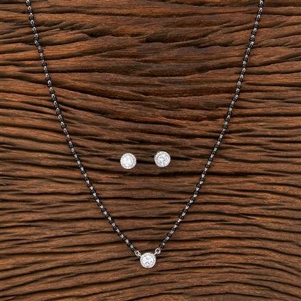 American Diamond Delicate Mangalsutra with Rhodium Plating