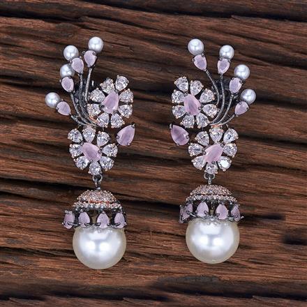 Cz Classic Jhumki With Black Rose Plating