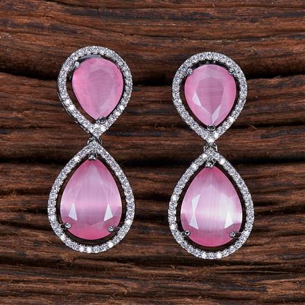 Cz Classic Earring With Black Plating