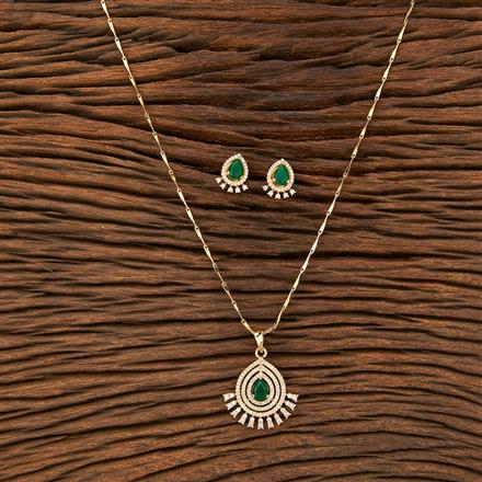 Cz Delicate Pendant Set With Gold Plating