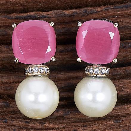 Cubic Zirconia Short Earring With Black Plating