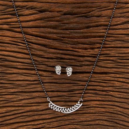 Cubic Zirconia Tanmaniya Mangalsutra With Rhodium Plating