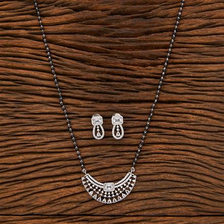 Cubic Zirconia Tanmaniya Mangalsutra With Rhodium Plating