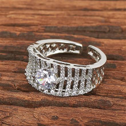 Cubic Zirconia Adjustable Ring