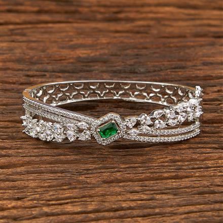 Cubic Zirconia Classic Kada With Rhodium Plating