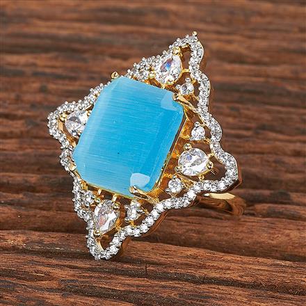 Cubic Zirconia Classic Ring With 2 Tone Plating