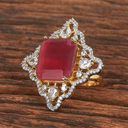 Cubic Zirconia Classic Ring With 2 Tone Plating