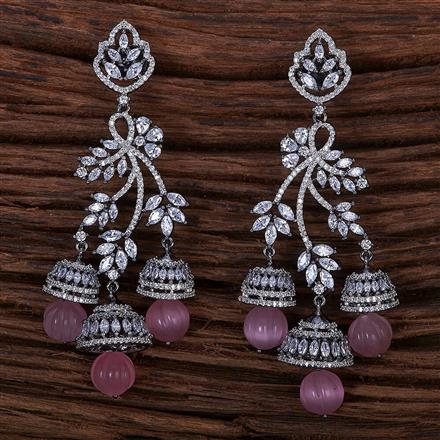 Cubic Zirconia Classic Earring With Black Plating