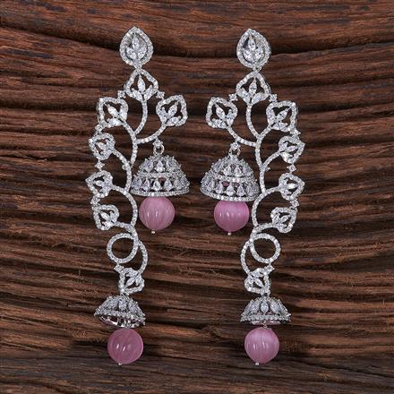 Cubic Zirconia Classic Earring With Rhodium Plating