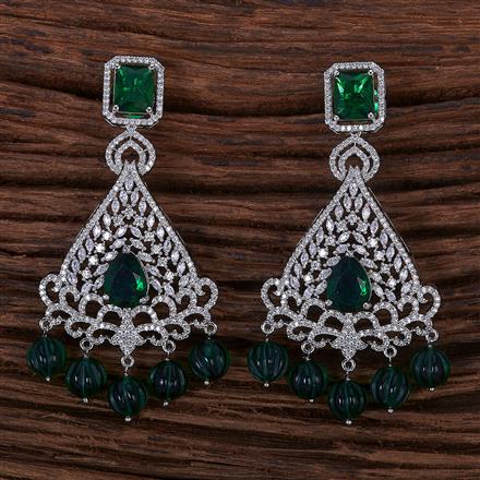 Cubic Zirconia Classic Earring With Rhodium Plating