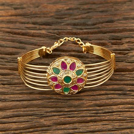 Cubic Zirconia Classic Kada With Gold Plating