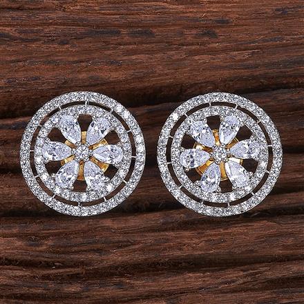 Cubic Zirconia Delicate Tops With 2 Tone Plating