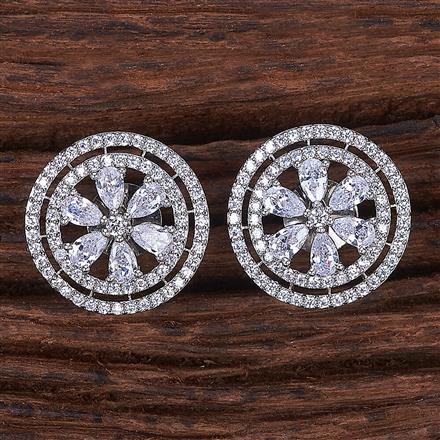 Cubic Zirconia Delicate Tops With Rhodium Plating