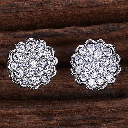 Cubic Zirconia Delicate Tops With Rhodium Plating