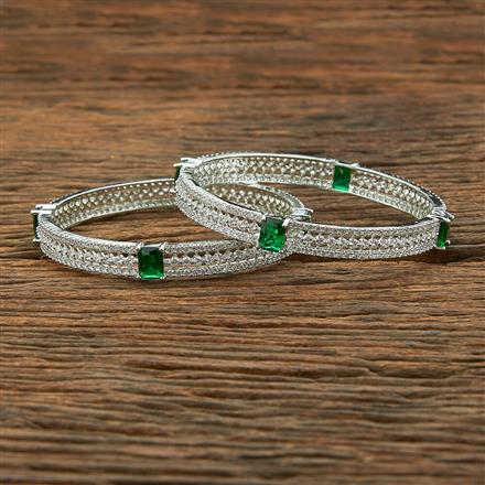 Cubic Zirconia Classic Bangles With Rhodium Plating