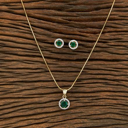 Cubic Zirconia Delicate Pendant Set With 2 Tone Plating